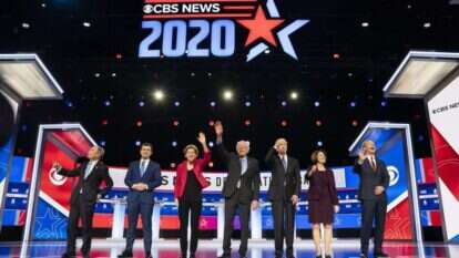 העימות של המתמודדים לראשות המפלגה הדמוקרטית. | EPA