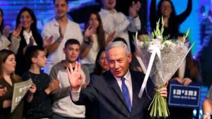 ראש הממשלה בנימין נתניהו בכנס בחירות. | AFP