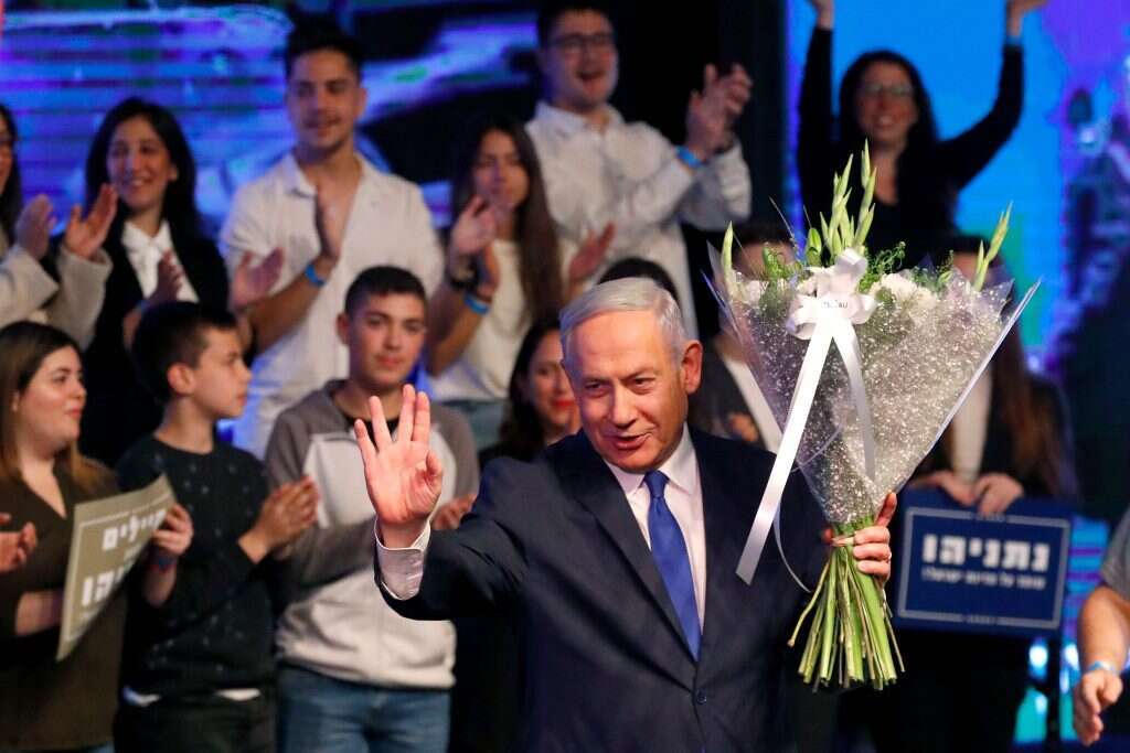 ראש הממשלה בנימין נתניהו בכנס בחירות. | AFP