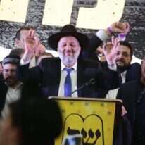 יו"ר ש"ס אריה דרעי בליל הבחירות האחרונות. | יהודה ולצר, TPS