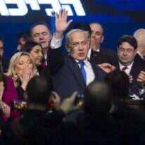 נתניהו ובכירי הליכוד בליל הבחירות. | גטי אימג'ס