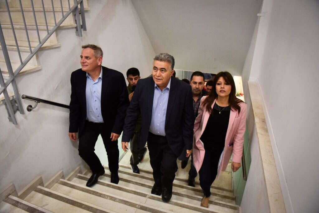 אורלי לוי, עמיר פרץ וניצן הורוביץ במטה העבודה-גשר-מרצ. | אבשלום ששוני, פלאש 90