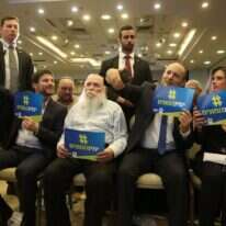 ראשי ימינה עם הרב דרוקמן בכנס פעילים של 'ימינהמונים'. | יהושע יוסף