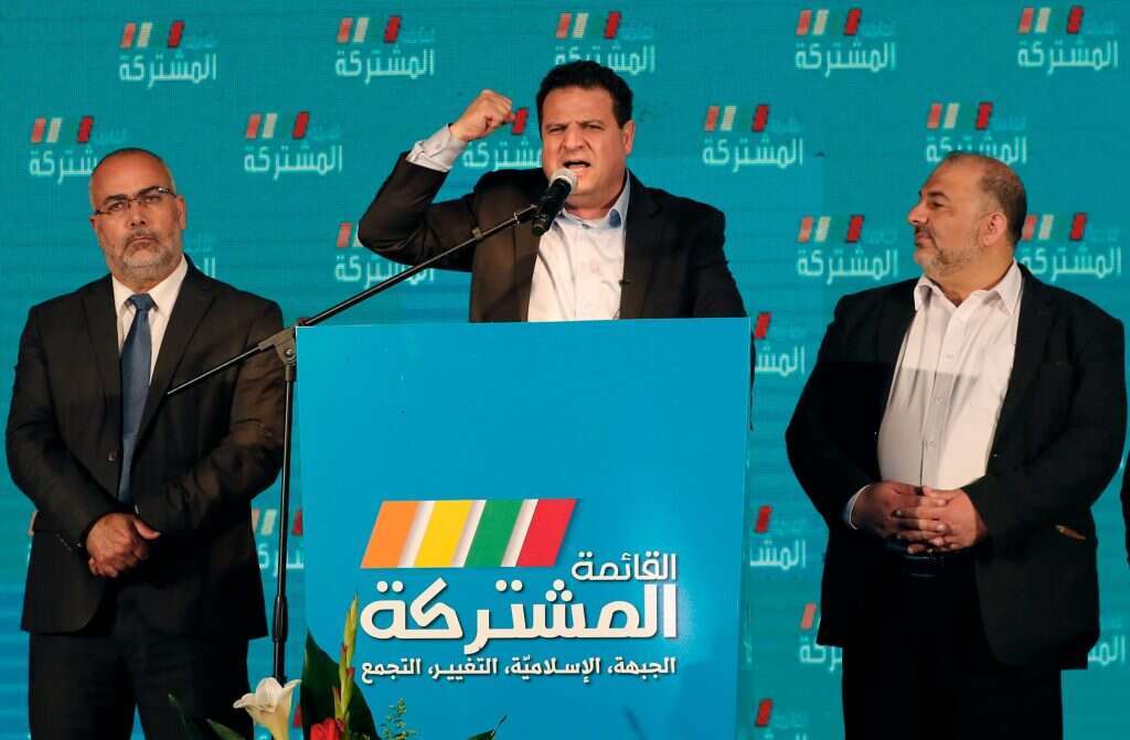 חברי הרשימה המשותפת בליל הבחירות. | AFP