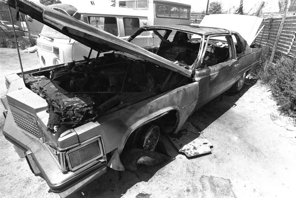 מכוניתו של כרים חאלף שנפצע ממטען נפץ של המחתרת היהודית, 198. | חנניה הרמן, לע"מ