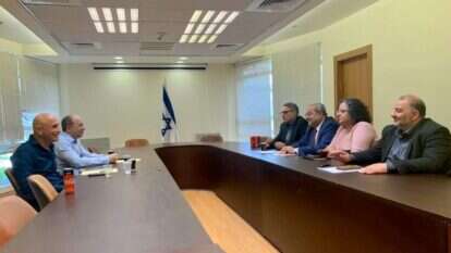 ניסנקורן ושלח בפגישה עם נציגי הרשימה המשותפת ניסנקורן ושלח בפגישה עם נציגי הרשימה המשותפת