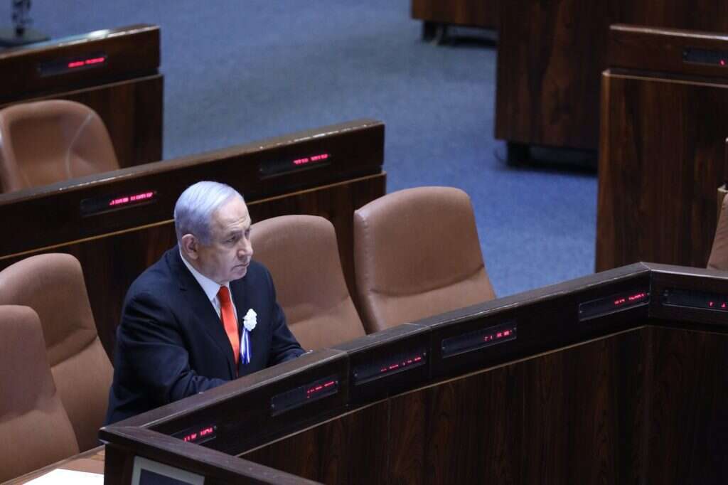 בנימין נתניהו בטקס השבעת הכנסת ה-23. | גדעון שרון, דוברות הכנסת