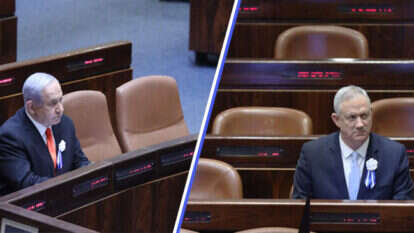 גנץ ונתניהו בטקס השבעת הכנסת ה-23. | גדעון שרון, דוברות הכנסת