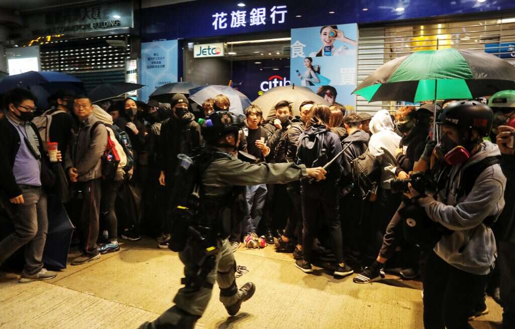 הפגנות בהנוג קונג בתחילת ינואר. | EPA