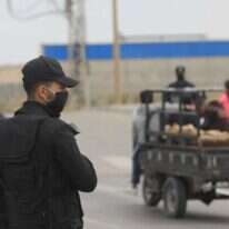 כוחות ביטחון של חמאס במחסום בעזה. | AFP