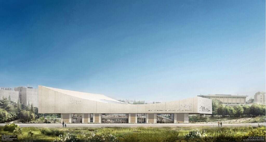 לראות את הדברים עצמם. הדמיית בית הספרייה הלאומית החדש. הדמיה: משרד הרצוג-דה מרון