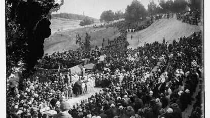 טקס חנוכת האוניברסיטה העברית, הר הצופים, ירושלים, 1925. | באדיבות ספריית הקונגרס האמריקני