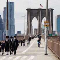 גשר ברוקלין, ניו יורק, אפריל 2020. | גטי אימג'ס