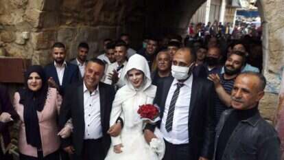 חתונה פלסטינית בשכם. | EPA