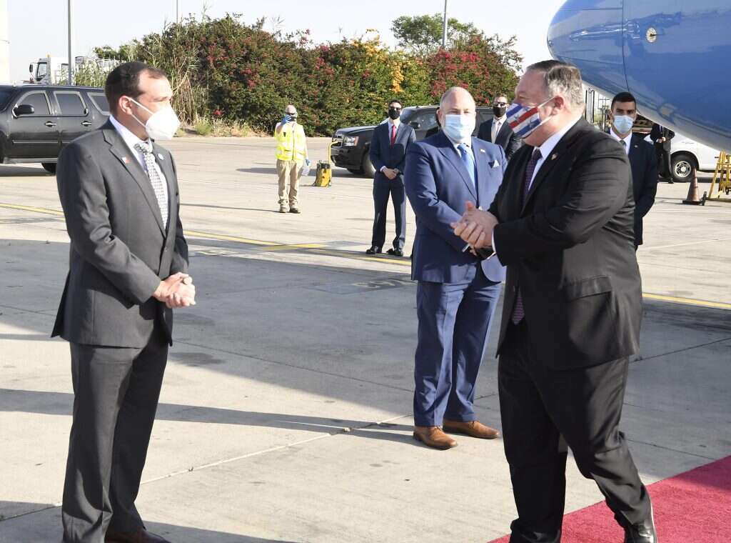 מייק פומפאו נוחת בישראל. | זיו סוקולוב, שגרירות ארה"ב בירושלים