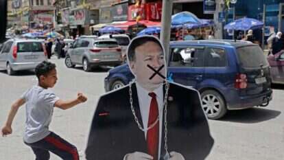 הפגנה נגד מייק פומפאו ותוכנית החלת הריבונות בשכם. | AFP