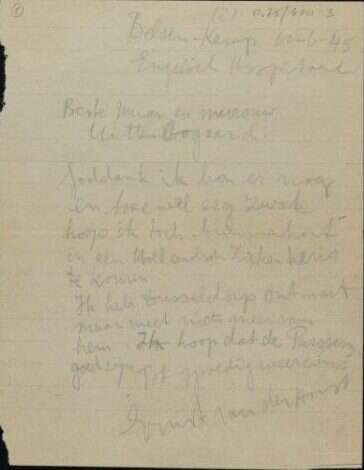 המכתב של ארנסט ון־דר־הורסט. | באדיבות הוצאת הספרים של "יד ושם"