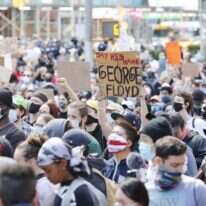 הפגנה בניו יורק במחאה על מותו של ג'ורג' פלויד. | EPA