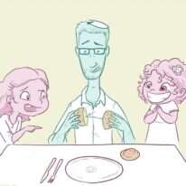 המוציא לחם מן... הגן? בית של בנות. איור: ינון פתחיה