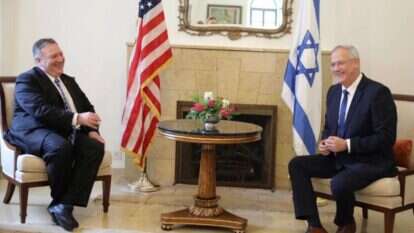 גנץ ופומפאו בחודש שעבר. | זיו סוקולוב, שגרירות ארה"ב בישראל