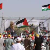 עצרת מחאה פלסטינית נגד החלת הריבונות. | EPA