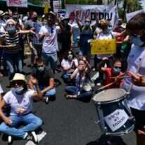 מחאת העובדות הסוציאליות. | Tomer Neuberg/Flash90