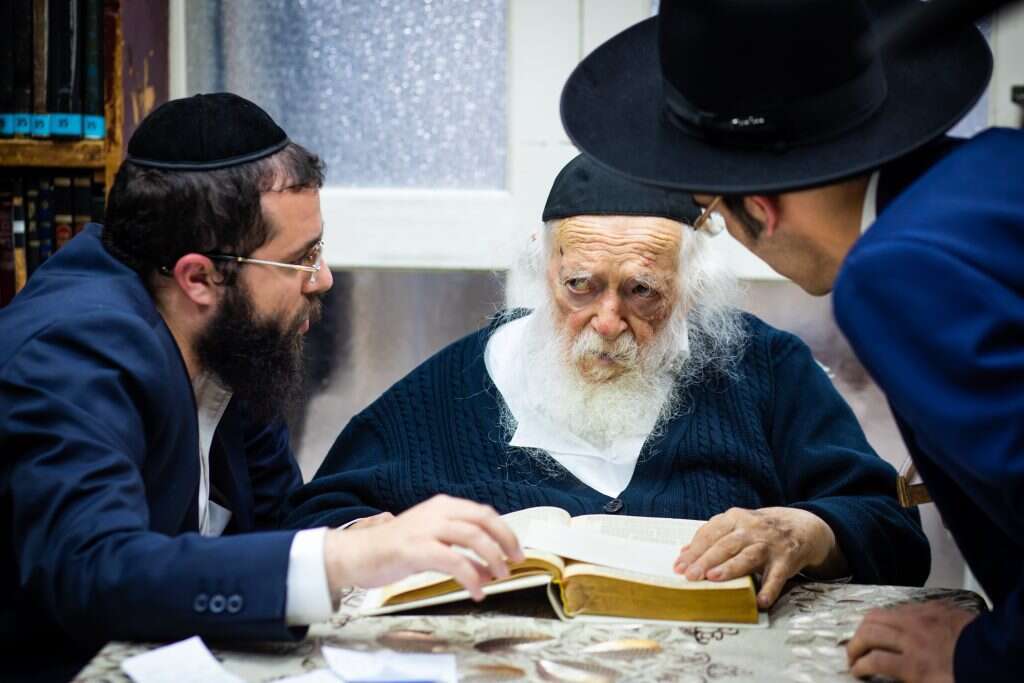 הרב חיים קנייבסקי ונכדו יענקי. | אריק סולטן