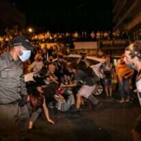 עימותים מחוץ לבית ראש הממשלה בירושלים, יולי 2020. | אוליבייה פיטוסי, פלאש 90