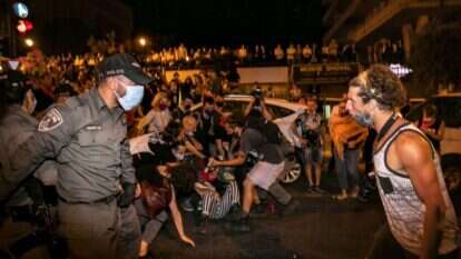 עימותים מחוץ לבית ראש הממשלה בירושלים, יולי 2020. | אוליבייה פיטוסי, פלאש 90