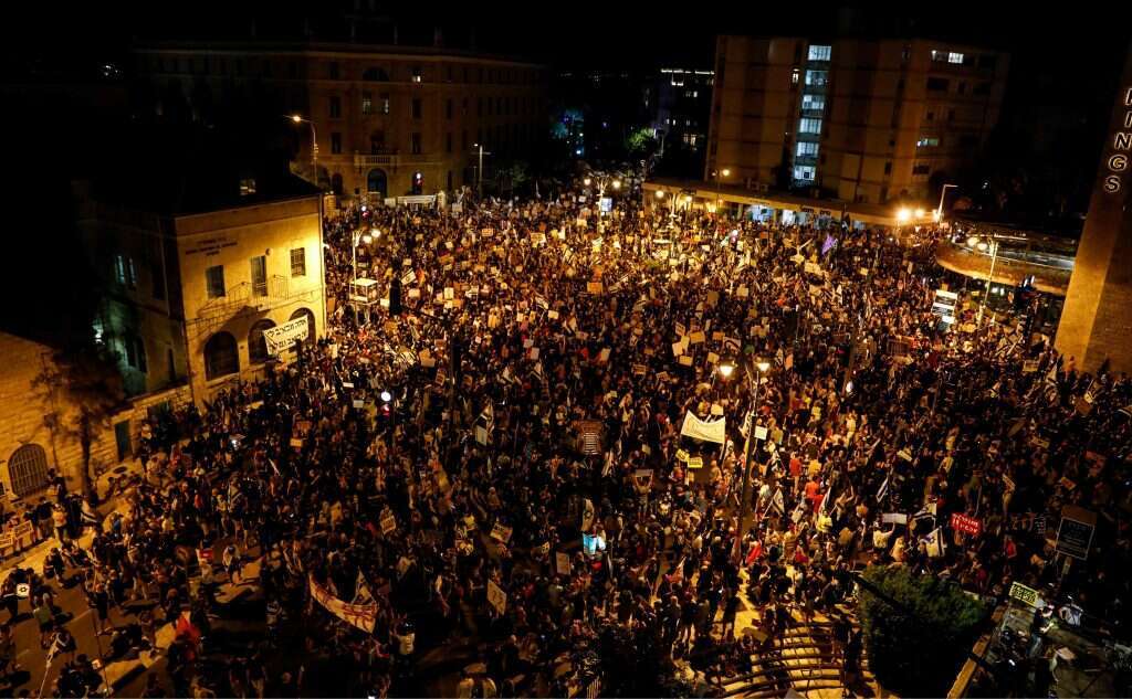 המחאה בבלפור, אוגוסט 2020. | AFP