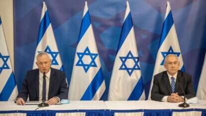 נתניהו וגנץ. | EPA