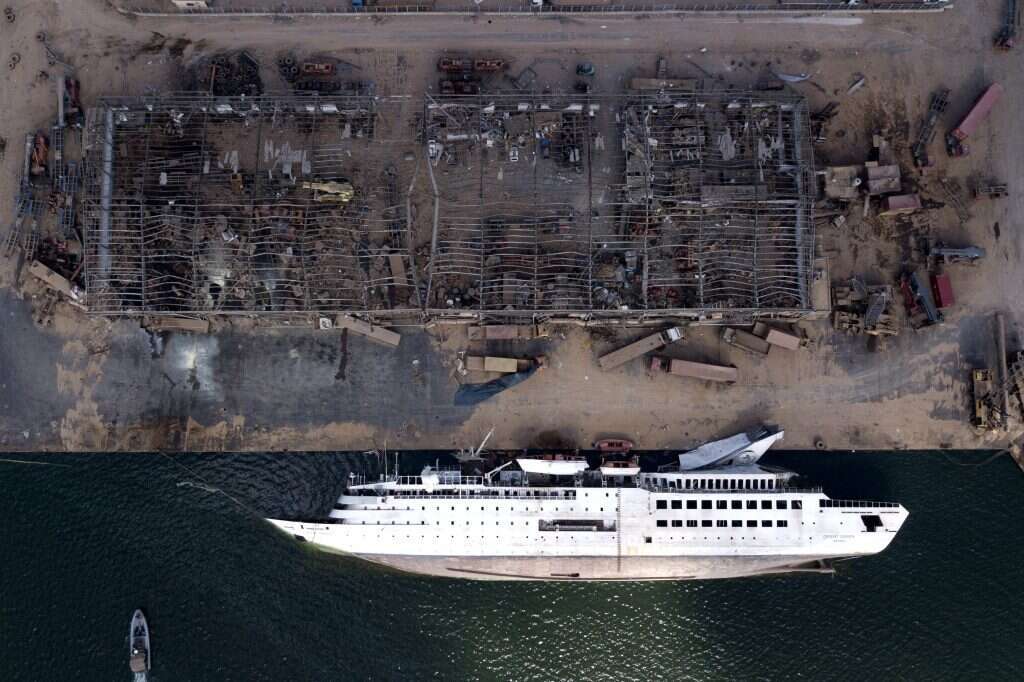 מבט מלמעלה על מקום הפיצוץ. | EPA