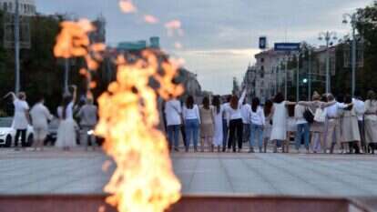 מפגינים במינסק. | AFP