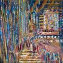 האווירה המלווה את ספר דברים מעצבת תפיסת עולם אחרת מזו שעולה בשאר התורה. יורם רענן, "שיר המעלות", שמן על קנבס, 2008