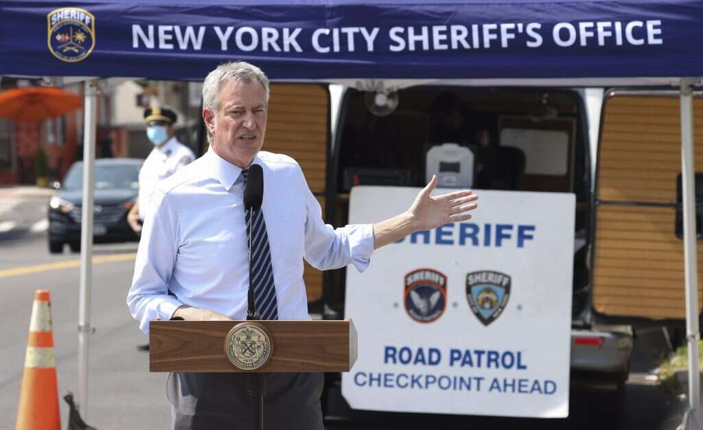 ראש עיריית ניו יורק ביל דה בלאזיו. | EPA