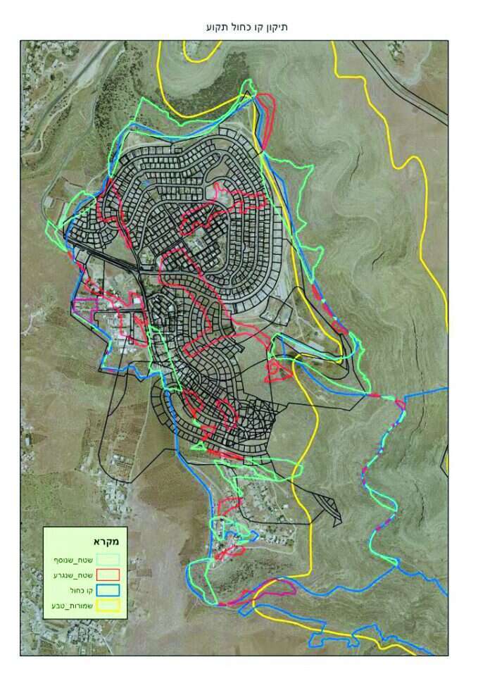 מפת הקו הכחול ביישוב תקוע