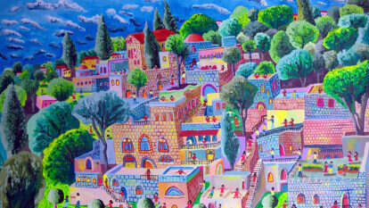 רפי פרץ, צפת, אקריליק על בד, 2014