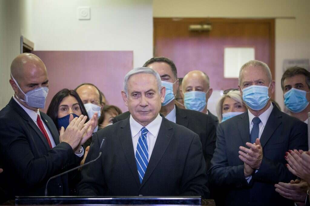 רה"מ נתניהו בבית המשפט. | יונתן זינדל, פלאש 90