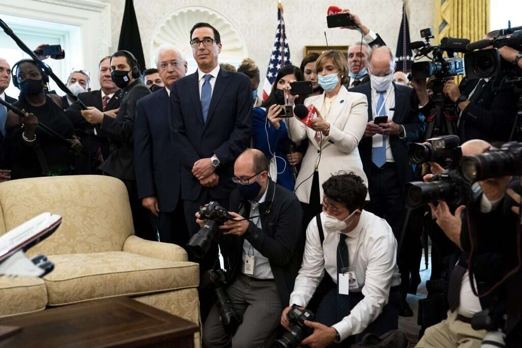 בכירים יהודים ועיתונאים בבית הלבן במפגש נתניהו־טראמפ // ספטמבר 2020, אלול תש"ף. | EPA