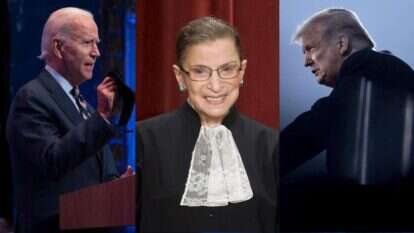 טראמפ, ביידר גינזבורג וביידן. צילומים: AFP, EPA