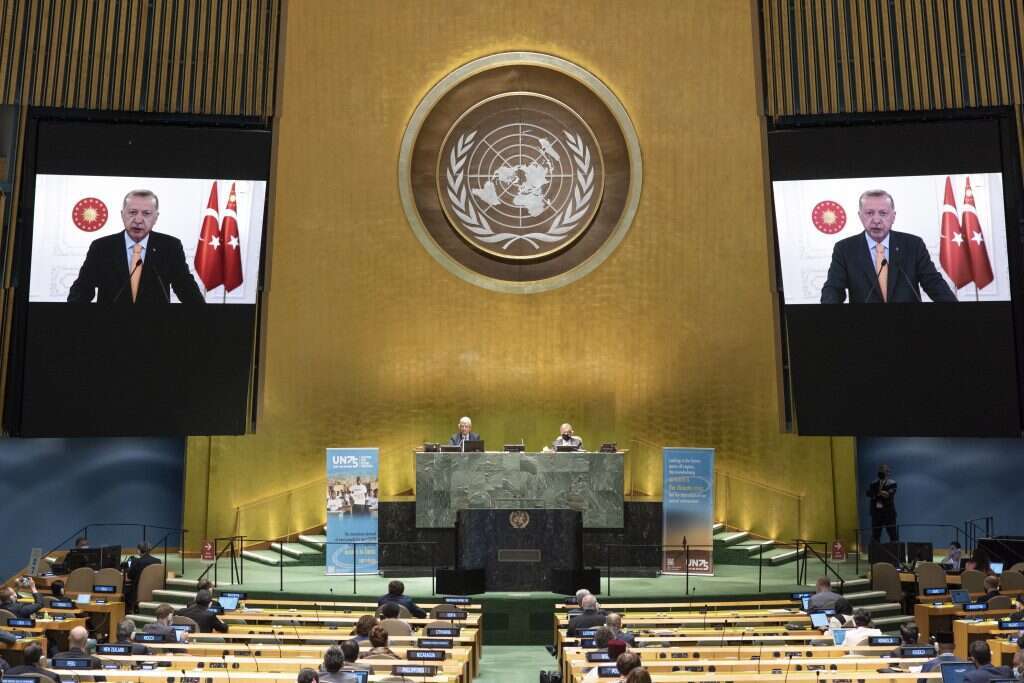 נאומו של ארדואן. | EPA