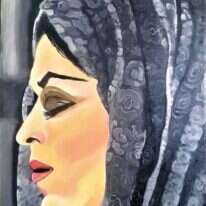 מציאות שונה מחייבת גמישות ודרך חדשה בקשר עם הבורא. זיוה רופא, "נושאת התפילה", שמן על קנבס, 2018