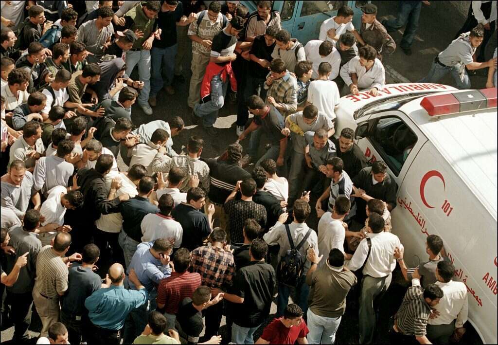 "לא בני אדם". הלינץ' ברמאללה. | AFP