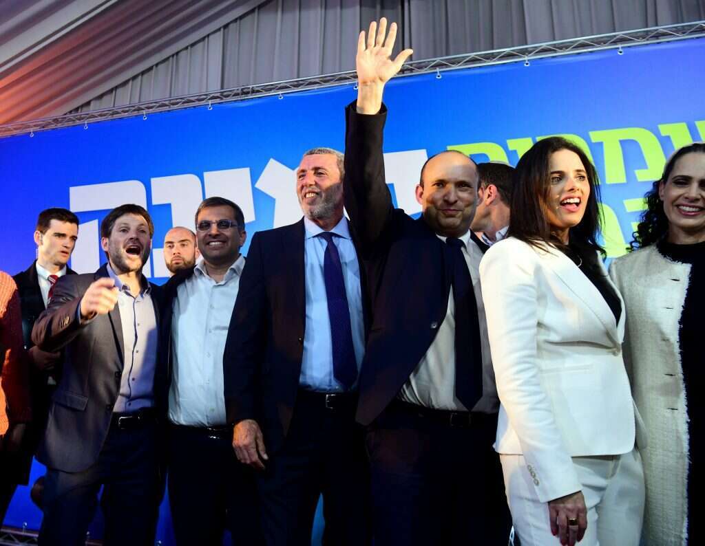 מפלגת ימינה בליל הבחירות לכנסת ה-23. מרץ 2020