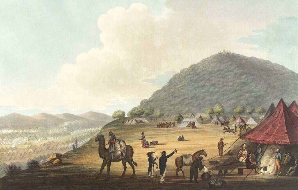 רוחות מלחמה בגליל. מחנה עותמאני חונה למרגלות הר תבור. | באדיבות ארכיון האימפריה העותמאנית