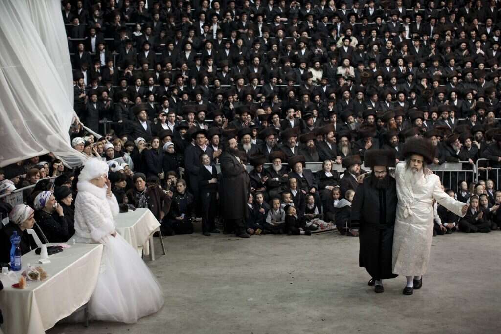 קהילה נגד הקדמה והחופש. חתונת נכדתו של רבי זלמן לייב טייטלבוים מוויליאמסבורג בבית־שמש, 2013. | AP