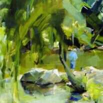 מעיין MA'AYAN , "תשליך", שמן על נייר, https://www.ma-ayan.com .2018