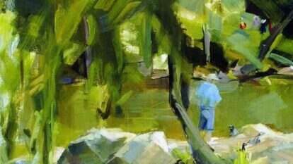 מעיין MA'AYAN , "תשליך", שמן על נייר, https://www.ma-ayan.com .2018