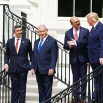 שר החוץ של בחריין ונתניהו בוושינגטון בחודש שעבר. | EPA