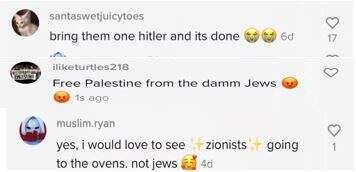 תגובות אנטישמיות בטיקטוק